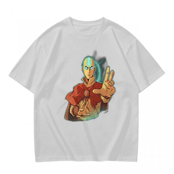 Olive Green T-Shirt with Avatar Aang The Last Airbender Art