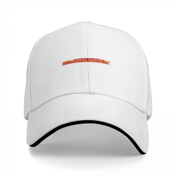 Black baseball cap with 'SPARE CHEW' embroidered logo