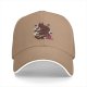 Black baseball cap with red dragon and cloud graphic design