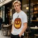 Olive Green T-Shirt With Scary Jack O' Lantern Pumpkin Print
