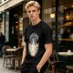 Olive T-shirt with I Don't Care Cat Graphic Print