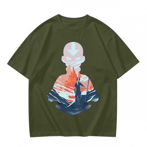 Avatar Aang Silhouette Graphic Tee for Anime Fans