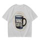 Olive Green Graphic T-Shirt With Bring Coffee Mug Print