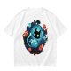 Olive t-shirt with space astronaut cat and goldfish graphic