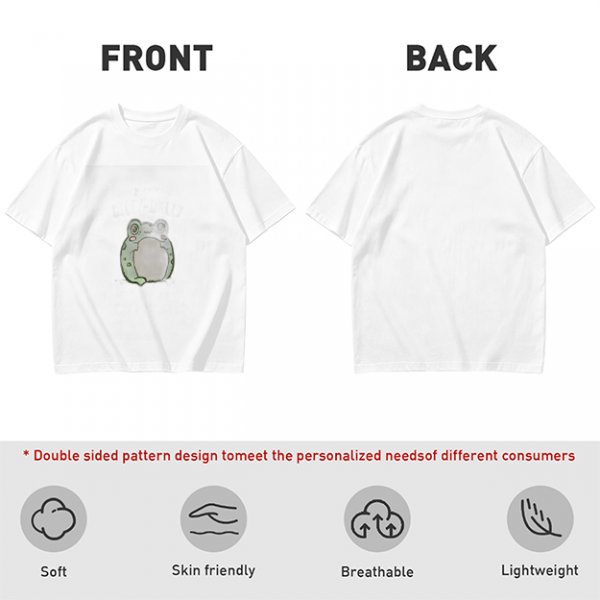 Olive Green T-Shirt With Cute Chubby Frog Graphic Print