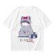 Olive T-shirt with Cute Raccoon Wearing Red Bow Graphic