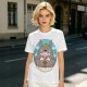 Olive Green T-Shirt with Totoro Holding Piranha Plant Print