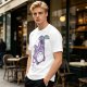 Olive T-Shirt With Cute Chibi Totoro Holding Leaf Print