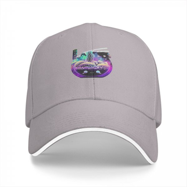 Black Baseball Cap With Galaxy Ramen Bowl Art