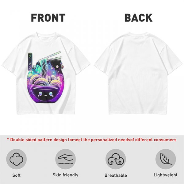 Olive T-Shirt With Galaxy Ramen Bowl Kawaii Graphic