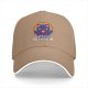 Black baseball cap with cheerful purple cat rainbow and Life is a Meowsical text