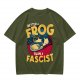 Olive graphic t-shirt with 'Better a Frog Than a Fascist' pilot frog design