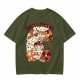 Olive Green T-Shirt With Cute Bagel Tigers Graphic Print