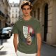 Olive T-Shirt With Hand Holding Bill Of Monthly Expenses Art