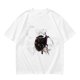 Olive green graphic t-shirt with dark fantasy creature print