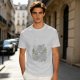 Olive Green Crewneck T-Shirt With Whimsical Graphic Print