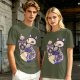 Halloween Skeleton Fox Holding Ghoul Brew Cup T-Shirt