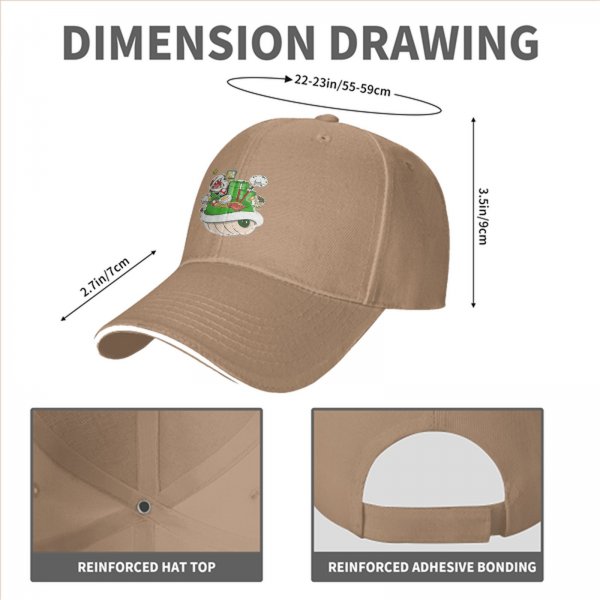Black Baseball Cap With Super Mario Themed Ramen Artwork