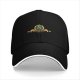 Black Baseball Cap With Golden Emblem Print
