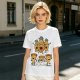 Olive T-Shirt With Angry Pineapple And Pizza Slice Cartoon Print