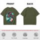 Olive T-Shirt With Mermaid And Seashell Graphic Print