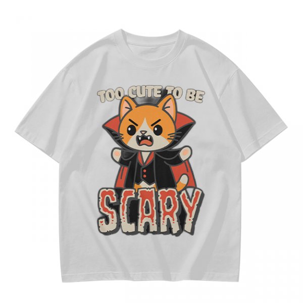 Too Cute To Be Scary Vampire Cat Graphic T-Shirt