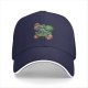 Black Baseball Cap With Artistic Mario And Green Turtle Print