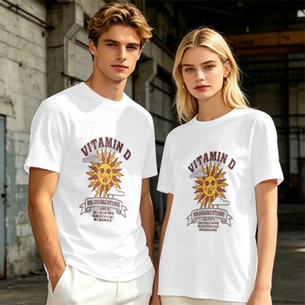 Olive t-shirt with Vitamin D sun graphic print