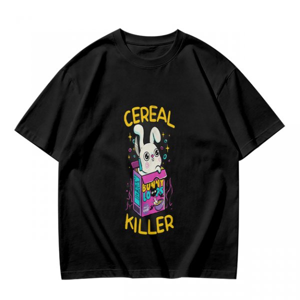 Olive T-Shirt With Cereal Killer Bunny Graphic Print