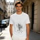 Olive T-shirt with Dancing Skeleton Graphic Print