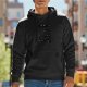 Black Hoodie With Small Colorful Dot And Eye Graphic Print