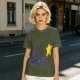 Olive Graphic T-Shirt With Star And Rainbow Text Design