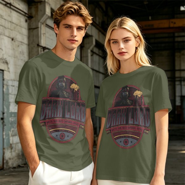 Olive Green T-Shirt with Dark Lord Darth Vader Beer Graphic