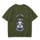 Olive graphic t-shirt with raccoon 'Live Fast Eat Trash' print