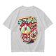 Olive t-shirt with spooky skull bubble tea graphic and Japanese text