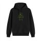 Black Hoodie With Green Silhouette Graphic Print