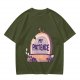 Olive T-Shirt With 'My Patience' Gravestone Graphic Print