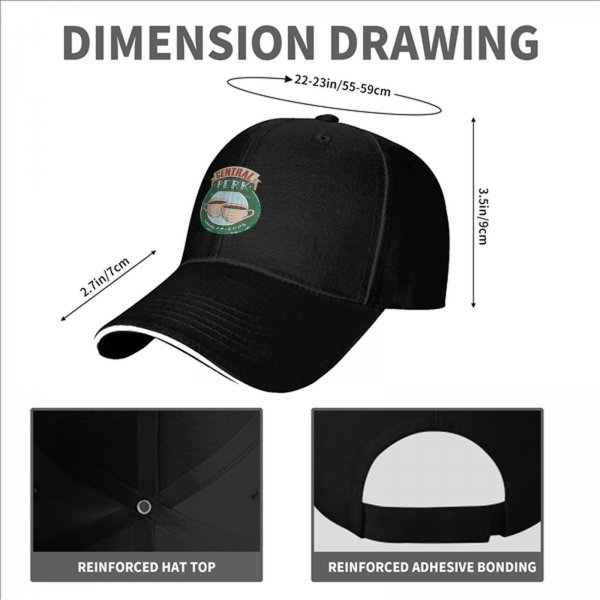 Black baseball cap with Central Perk coffee shop logo