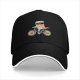 Black baseball cap with sushi ninja riding a bicycle graphic