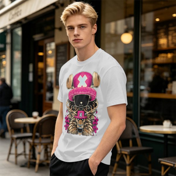 Olive T-Shirt with Tony Tony Chopper Lion Art Print