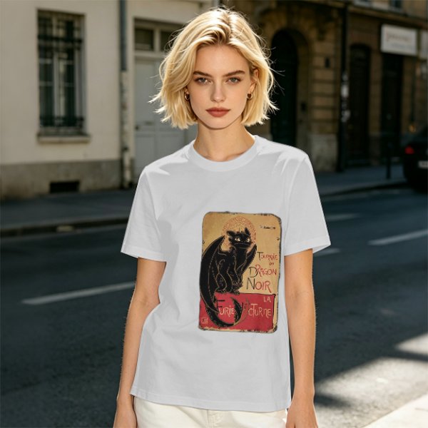 Olive t-shirt with vintage black dragon print design
