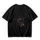 Olive green graphic t-shirt with dark fantasy creature print