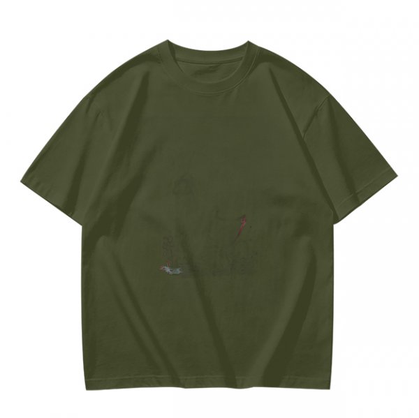 Oversized Olive Green Short Sleeve Crew Neck T-Shirt