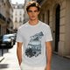 Olive T-Shirt With Howling Wolf Silhouette Winter Fantasy Art Print