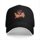 Black Baseball Cap With Funny Anatomy Of The Cat Graphic
