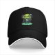 Black Baseball Cap With Neon Skull Wizard Graphic Design