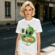 Olive Green T-Shirt With Cute Alien Eating Ramen Graphic