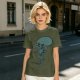 Olive T-Shirt With Alien Eating Ice Cream Graphic