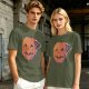 Olive Halloween T-Shirt with Skeleton Arm Jack-o'-Lantern Graphic