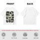 Olive Green T-Shirt With Playful Black Cats In Kitchenware Print